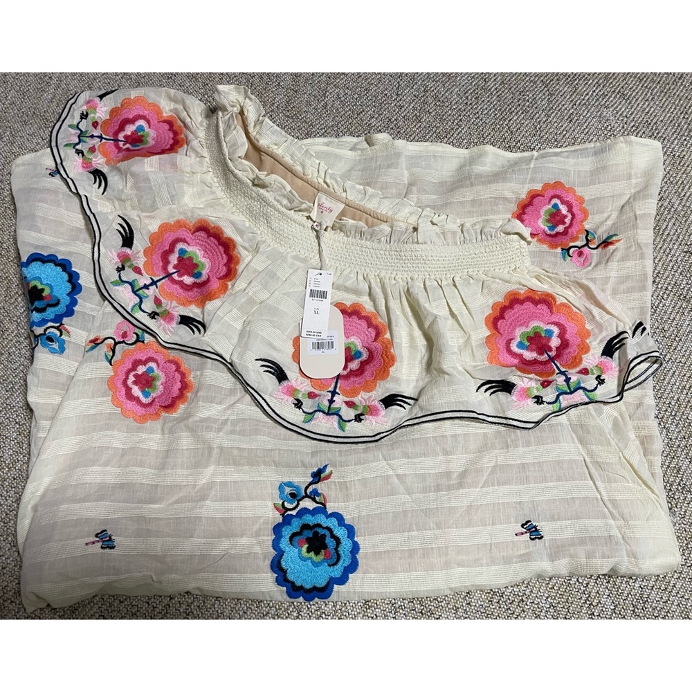 Anthropologie Plenty by Tracy Reese Embroidered One Shoulder Maxi Dress NWT XL - Picture 9 of 16